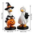 thumbnail image 4 of Kiddiway Halloween Home Decor Goose Figurines - Cartoon Farm Duck Ornaments with Witch Hats, Playful Halloween Decorations for Tabletop Shelf, Cute Indoor Accent Pieces, 4 of 7