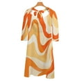 thumbnail image 6 of Orange Swirl Abstract Design Art Womens Summer Dress Tie Back A Line Flare Dress, 6 of 9