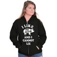 thumbnail image 3 of Like Pig Butts Cannot Lie Bacon Lover Unisex Fleece Graphic Zip Up Hoodie Brisco Brands 2X, 3 of 5