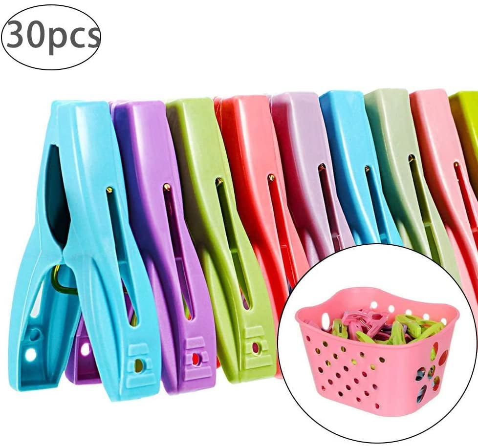 Pack Of 40 Soft Grip Clothes Pegs Strong Plastic Laundry Washing Line Airer Peg 
