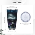 thumbnail image 4 of Bingfone Punk Style Blue Haired Skull for 20 Oz Stainless Steel Travel Mug Double Wall Water Coffee Cup for Home,Office, Outdoor Works Great for Ice Drinks and Hot Beverage-Straw Three-piece Set, 4 of 8