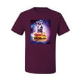thumbnail image 2 of Wild Bobby, Space Pitbull Riding a Hamburger, Animal Lover, Men Graphic Tees, Maroon, Small, 2 of 3