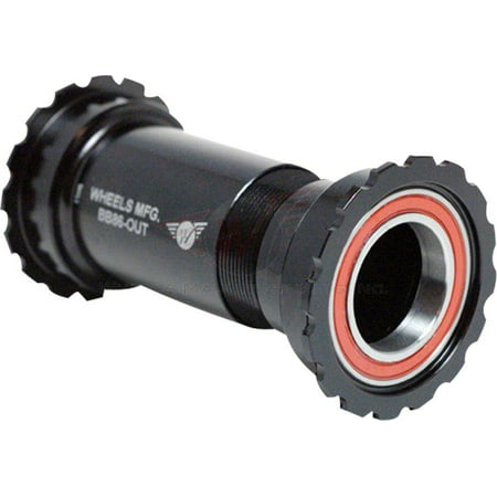 Wheels Manufacturing Outboard BB86/92 Shimano Bottom Bracket with Angular Contact Bearings Black Threaded