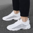 thumbnail image 3 of Men'S Breathable Knit Mesh Sneakers -with Stylish Black & White Design, Comfortable Lace-Up Casual Shoe  Lightweight, Durable, Non-Slip Running Shoes  for Outdoor Activities, Casual Footwear | Modern, 3 of 11
