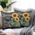 thumbnail image 2 of Sunflower Butterfly Outdoor Pillow Covers Pack of 2 You Are My Sun Shine Vintage Wood Board Waterproof Throw Pillow Covers Decorative Cushion Cases for Patio Garden Tent Balcony Couch 24x24 inch, 2 of 8