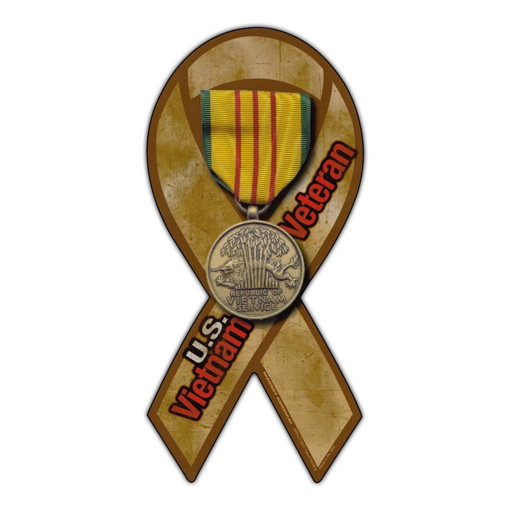 Bumper Sticker Vietnam War Veteran Ribbon Shaped Support