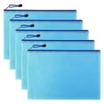 thumbnail image 2 of Transparent File Bag 5Pc A4 Blue A|5 Pack Zipper Mesh Document Pouch A4 A5 Letter Size Mesh Bags For Board Games & Puzzles Document Zipper Pouches For School Supplies Cosmetics Travel Storage, 2 of 4