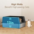 thumbnail image 3 of Jumbo Stainless Steel Litter Box, High Sided Metal Cat Litter Box for Large Cats & Multiple Cats, Odor Control, Anti-Leak & Easy Clean, 3 of 7
