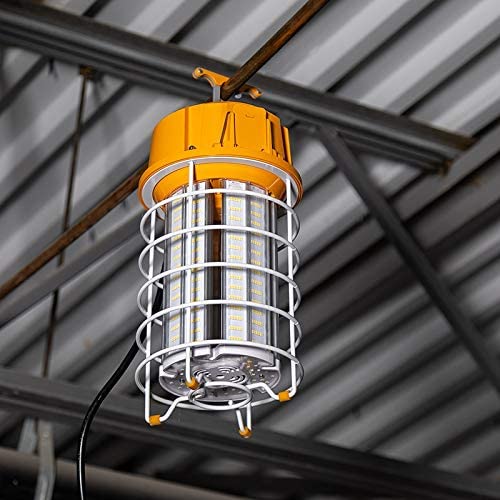 LED Temporary Work Light Fixture, 100 Watt 12,500 Lumens Daylight 5000K, Outdoor Construction Light, Ultra Bright High Bay Light, UL Listed, IP65, for Building Site, Construction Site