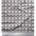 thumbnail image 1 of Soimoi Gray Velvet Fabric Fleur_de_lis Damask Print Fabric by the Yard 58 Inch Wide, 1 of 3
