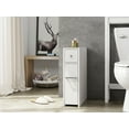 Spirich Slim White Bathroom Storage Free Standing Narrow