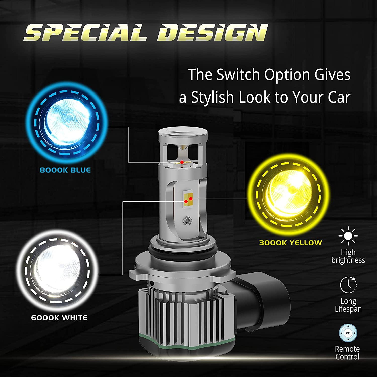 Alla Lighting Newest PSX24W 2504 LED Switchback Fog Lights Bulbs
