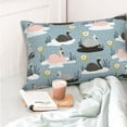 thumbnail image 4 of Wukai Swan Princess On Lake Print Plush Throw Pillow Cover, Double-sided Pillow Protector without Pillow Core, with Hidden Zipper, Home Decorations-20"x30", 4 of 6