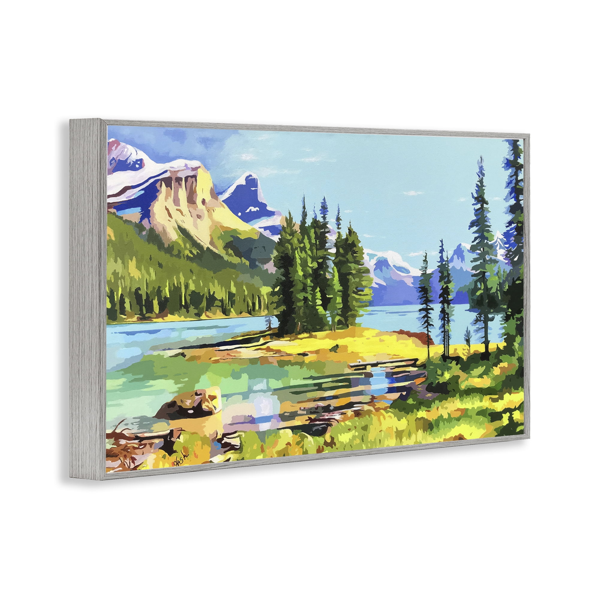 Stupell Industries Alpine Mountain Solitude Gray Framed Giclee Art, design by John Jaster