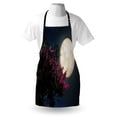 thumbnail image 3 of Moon Apron Cherry Blossom with Stars from Milky Way Eastern Night Sky Full Moon, Unisex Kitchen Bib Apron with Adjustable Neck for Cooking Baking Gardening, Magenta Ivory Dark Blue, by Ambesonne, 3 of 3