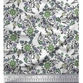 thumbnail image 1 of Soimoi Polyester Crepe Fabric Leaves & Floral Block Print Sewing Fabric Yard 42 Inch Wide, 1 of 3