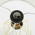 thumbnail image 2 of Bestco Table Lamp w/ Gold Hollowed Out Base, Desk Lamp With White Fabric Shade for Livingroom Bedroom Bedside, UL Certificated, 2 of 10