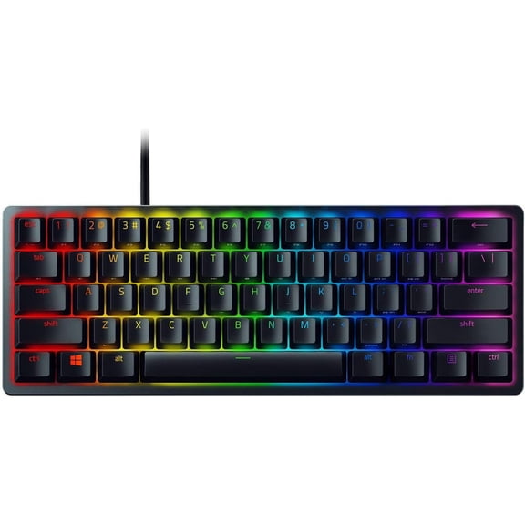 GJX Huntsman Mini 60 Percent Wired Optical Clicky Switch Gaming Keyboard with Chroma Rgb Backlighting, Pbt Keycaps, Mechanical Keyboards for Pc Gaming Computer - Classic Black