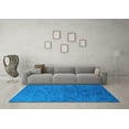 thumbnail image 3 of Ahgly Company Indoor Square Oriental Light Blue Industrial Area Rugs, 4' Square, 3 of 4