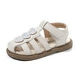 thumbnail image 4 of Ovbmpzd Toddler Sandals Girl Low Heels White Sequin Fisherman Closed Toe Sandals Summer Water Pool Beach Strappy Shoes for Little Big Kid, 4 of 9
