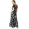 thumbnail image 2 of Love Stitch Women's Floral Formal Maxi Dress (Black, X-Small), 2 of 5