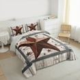 thumbnail image 4 of Manfei Texas Stars Queen Comforter Set,Old Barn Door Bedding Sets,Rustic Farmhouse Cabin Bedding Comforter Set For Boys Kids,Super Cozy Room Decor Reversible,3-Piece, 4 of 9