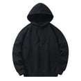 thumbnail image 1 of Yuyuzo Mens Hoodies Solid Color Long Sleeve Fashion Pullover Tops Drawstring Sweatshirt with Pocket, 1 of 6