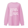 thumbnail image 4 of Jinhomg Novelty Sweatshirt for Women 2026 Trendy Letter Print Casual Tops Oversized Comfy Long Sleeve Drop Shoulder Pullover Ladies Cute Gift Pink M, 4 of 6