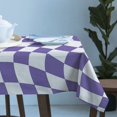 thumbnail image 3 of Purple White Checkered Tablecloth Rectangle Table Cloth 60x120 , Waterproof Tablecloth Outdoor Table Cloth, Modern Irregular Geometric Washable Table Cover for Kitchen Dining Party, 3 of 8