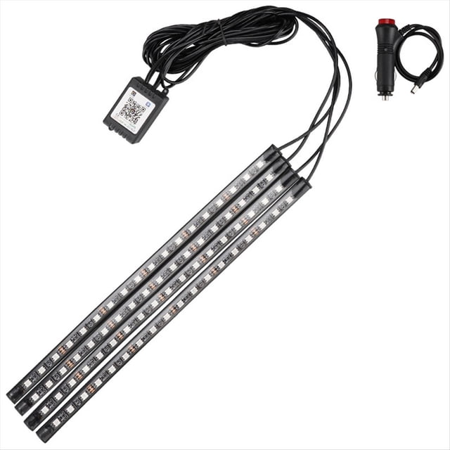 Luces LED para Motocicleta RGB con Control de Sonido por Aplicación, Retroiluminación Flexible e Impermeable, Tira de Neón con 72 Luces.