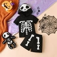 thumbnail image 2 of MEZZALL Toddler Boys Girls Halloween Short Sleeve Cartoon Prints Hooded T Shirt Tops Shorts Outfits Cozy Clothing, 2 of 8