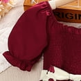 thumbnail image 3 of Girls Dress,Short Sleeves Printed Birthday Party Dress for toddler,Princess Dresses 4-11Y Caramel Colour, 3 of 6