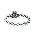 thumbnail image 3 of Claddagh Rope Plain Thumb Band Oxidized Ring 925 Sterling Silver Size 5, 3 of 6