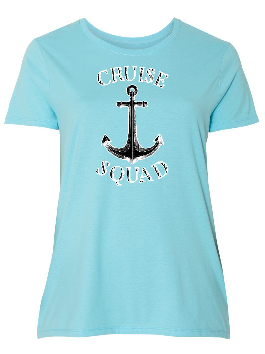 Inktastic Inktastic Cruise Squad Ship Anchor Adult Women S Plus Size T Shirt Female Blue Horizon 4 26 28 Walmart Com Walmart Com
