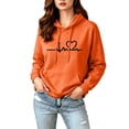 thumbnail image 6 of CQONEPT Womens Fleece Lined Hooded Swetashirts Print Long Sleeve Pullovers Tops Casual Fall Winter Clothes with Pockets Orange XL, 6 of 7