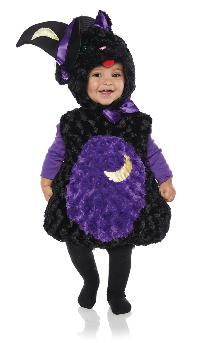 Spooky Girls Toddler Black Cat Belly Baby Plush Halloween Costume Walmart Com Walmart Com