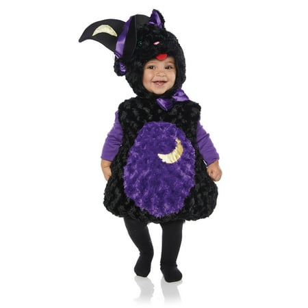 Spooky Girls Toddler Black Cat Belly Baby Plush Halloween