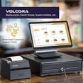 thumbnail image 3 of Volcora 13" Cash Register Drawer for Point of Sale (POS) System with Fully Removable 2 Tier Cash Tray, 4 Bill/5 Coin, 12-24V, RJ11/RJ12 Key-Lock, Double Media Slot, Small Money Drawer, Black, 3 of 7