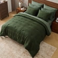 thumbnail image 6 of Regency Heights Twin Size Comforter Set – Green Striped Woven Bed in a Bag, 6-Piece Bedding set with Sheets, Machine Washable for All Seasons, 6 of 9