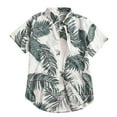 thumbnail image 1 of Camisas Hombre Vestir Manga Beach Hawaii Casual Blouse Imprime la blusa de Button Men's Top Fashion Imprime la blusa de Short Men (Grey, S), 1 of 7