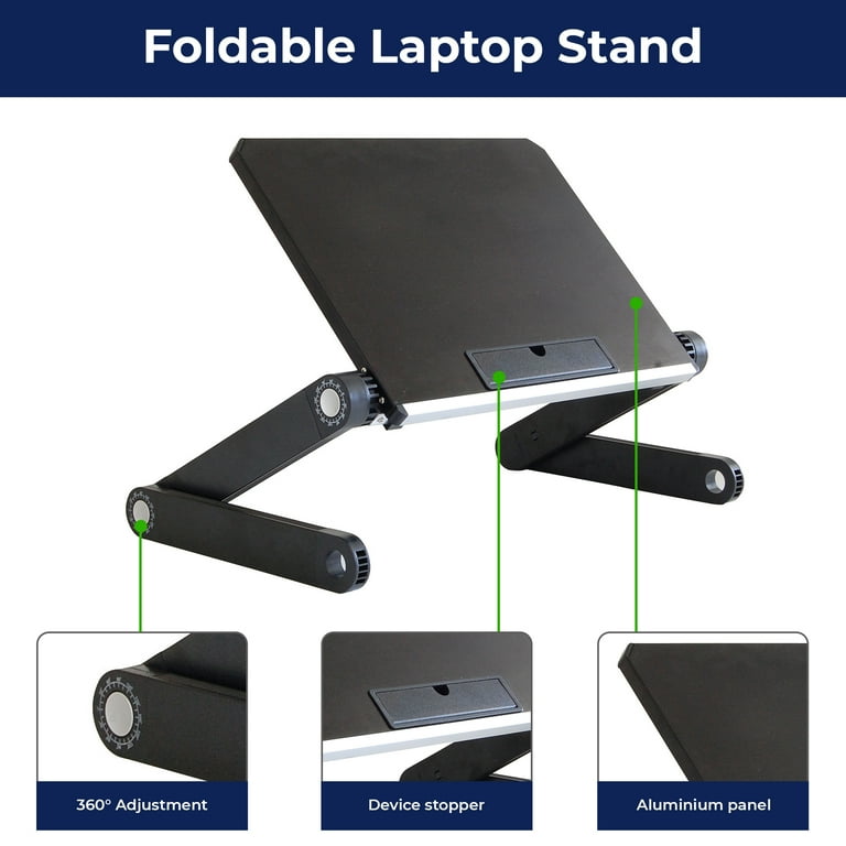 WorkEZ Light Adjustable Laptop Stand Lightweight Adjustable Lap Desk for Laptop Desk Ergonomic Laptop Riser For Desk Laptop Stand for Bed Portable