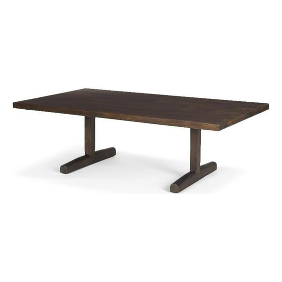 Viktor 55"L Dark Brown Solid Wood Coffee Table