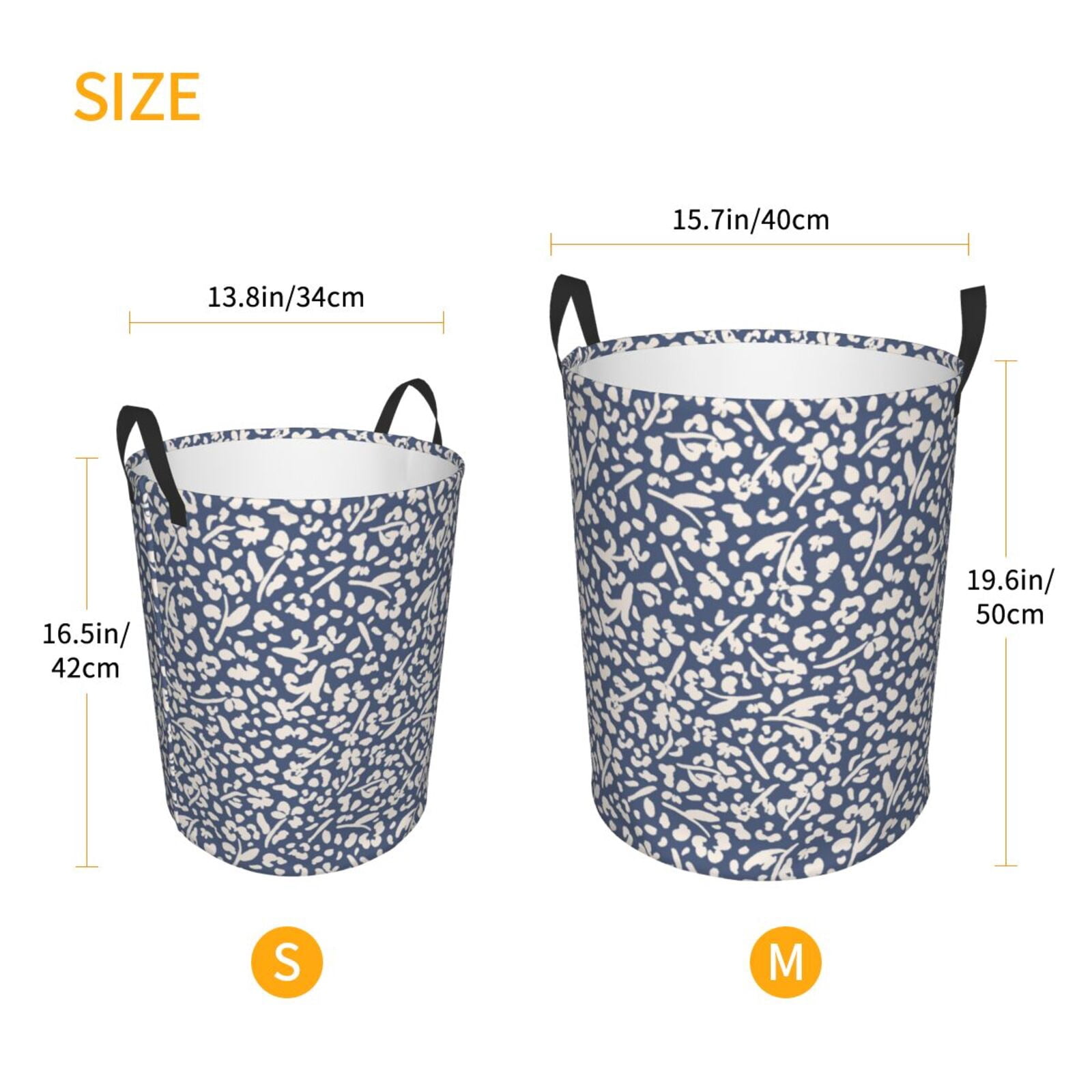 Large Laundry Basket with Handles - Abstract flowers leopard Kids Baby Dirty Clothes Laundry Hamper for Bedroom Aesthetic
