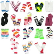 TeeHee Fashion and Casual No Show Low Cut Fun Ankle Socks for Women and Men 18 Pair Pack