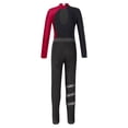 thumbnail image 4 of vastwit Kids Girls Gymnastics Ballet Dance Leotard Long Sleeve Dancewear Bodysuit Skating Jumpsuit Burgundy Black-A 12, 4 of 5
