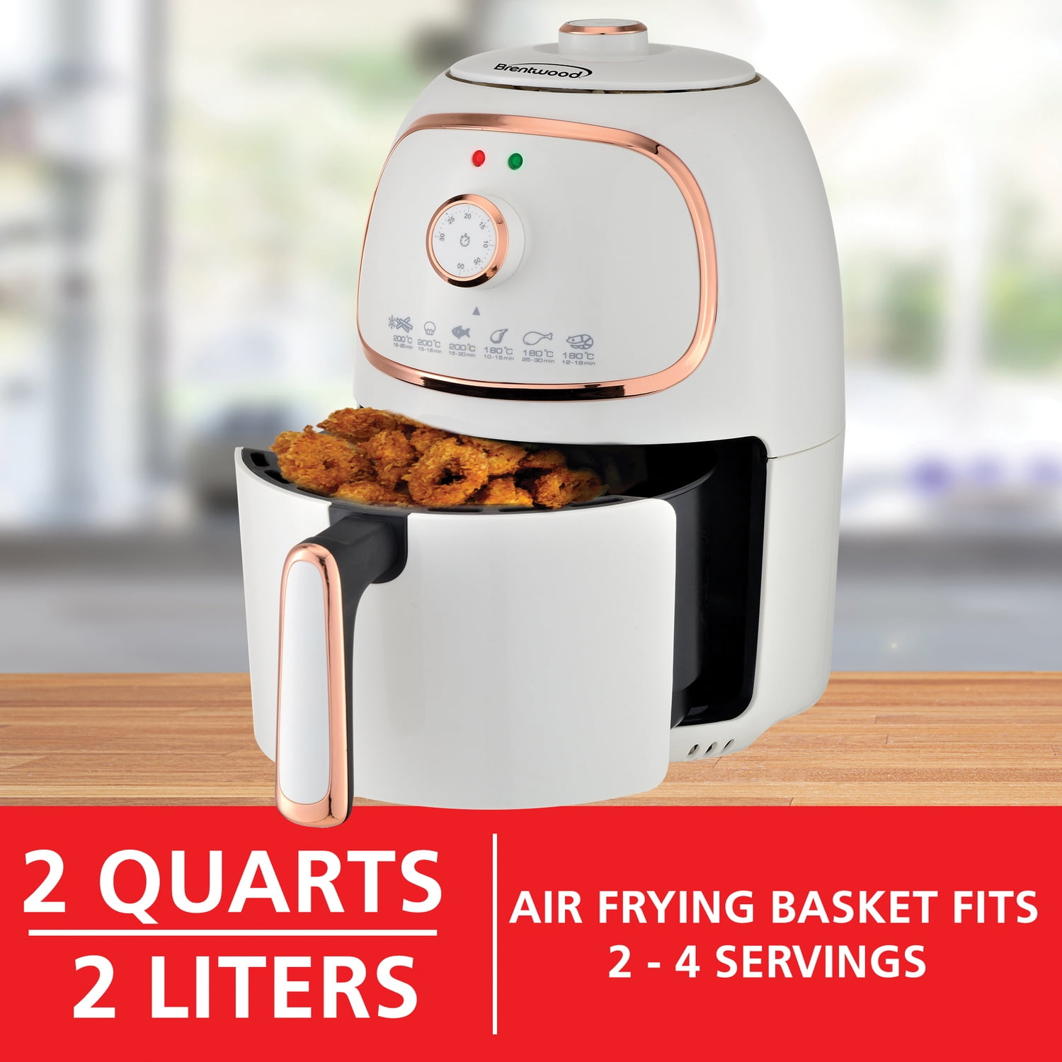 Brentwood 2 qt Electric Air Fryer, White