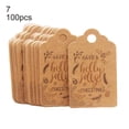 thumbnail image 1 of AMERTEER 100Pcs  Hanging Ornaments Unique Pattern Paper Christmas Theme Painted Paper Tag for Home, 1 of 8