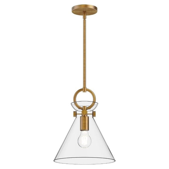 PD412511AGCL-Alora Lighting-Emerson - 1 Light Pendant with Glass-12.75 Inches Tall and 10.5 Inches Wide-Aged Gold Finish-Clear Glass Color