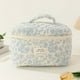 thumbnail image 5 of Juego de 3 bolsas de maquillaje acolchadas de algodón con diseño floral, neceser de viaje para mujeres y niñas, 5 of 9