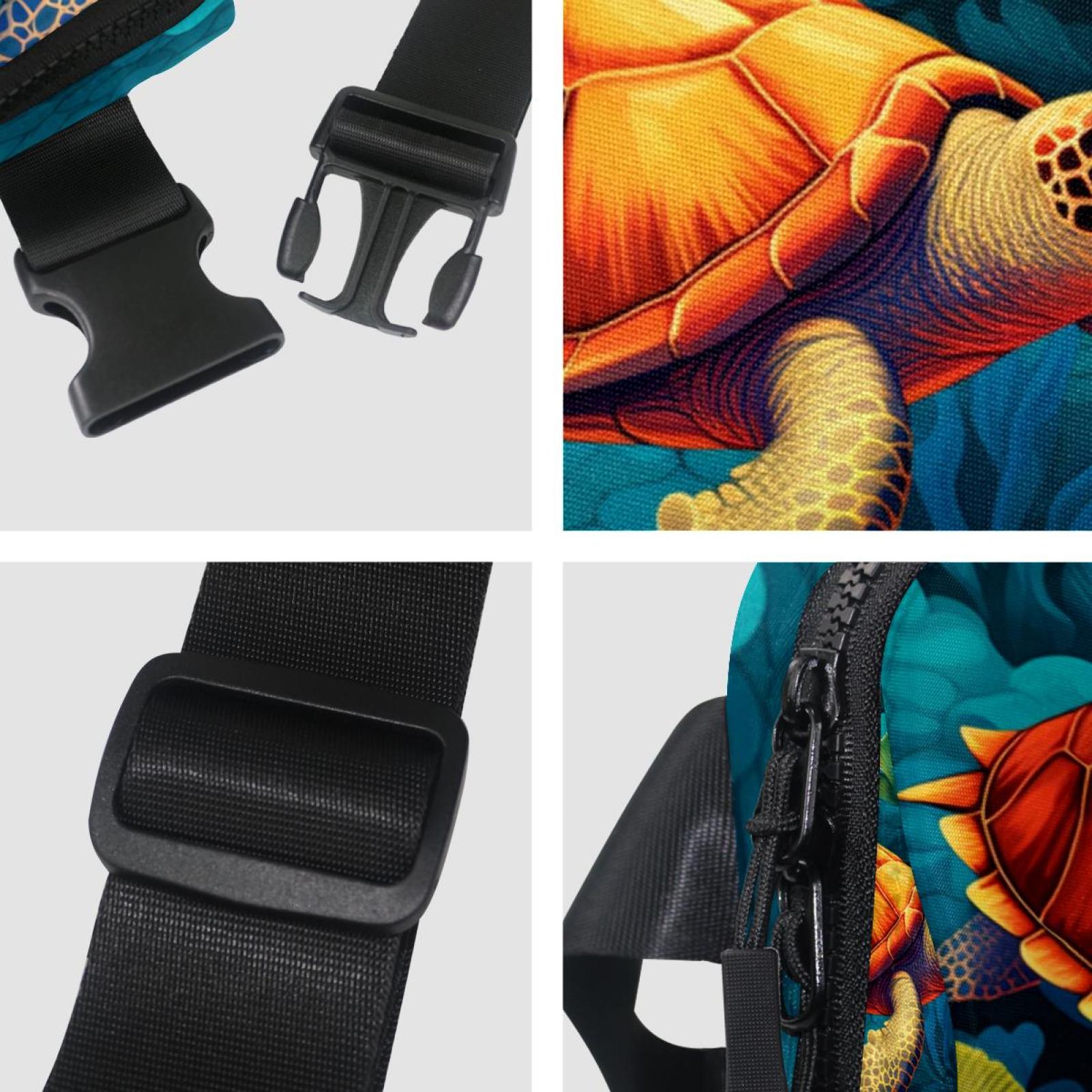 Sea turtle Lightweight Adjustable Cross Body Bag with Extension Strap, Unisex Running Belt, Waist Pack, Waist Bag